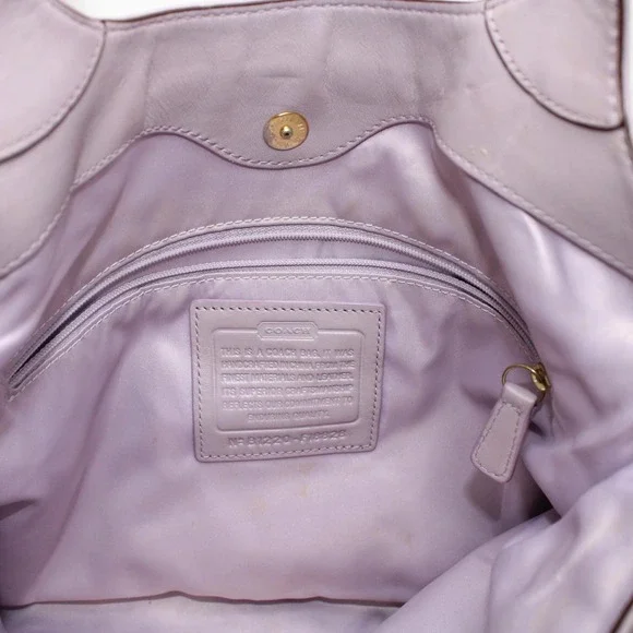 Coach Signature C Monogram Tote Bag Lavender Leather Accents